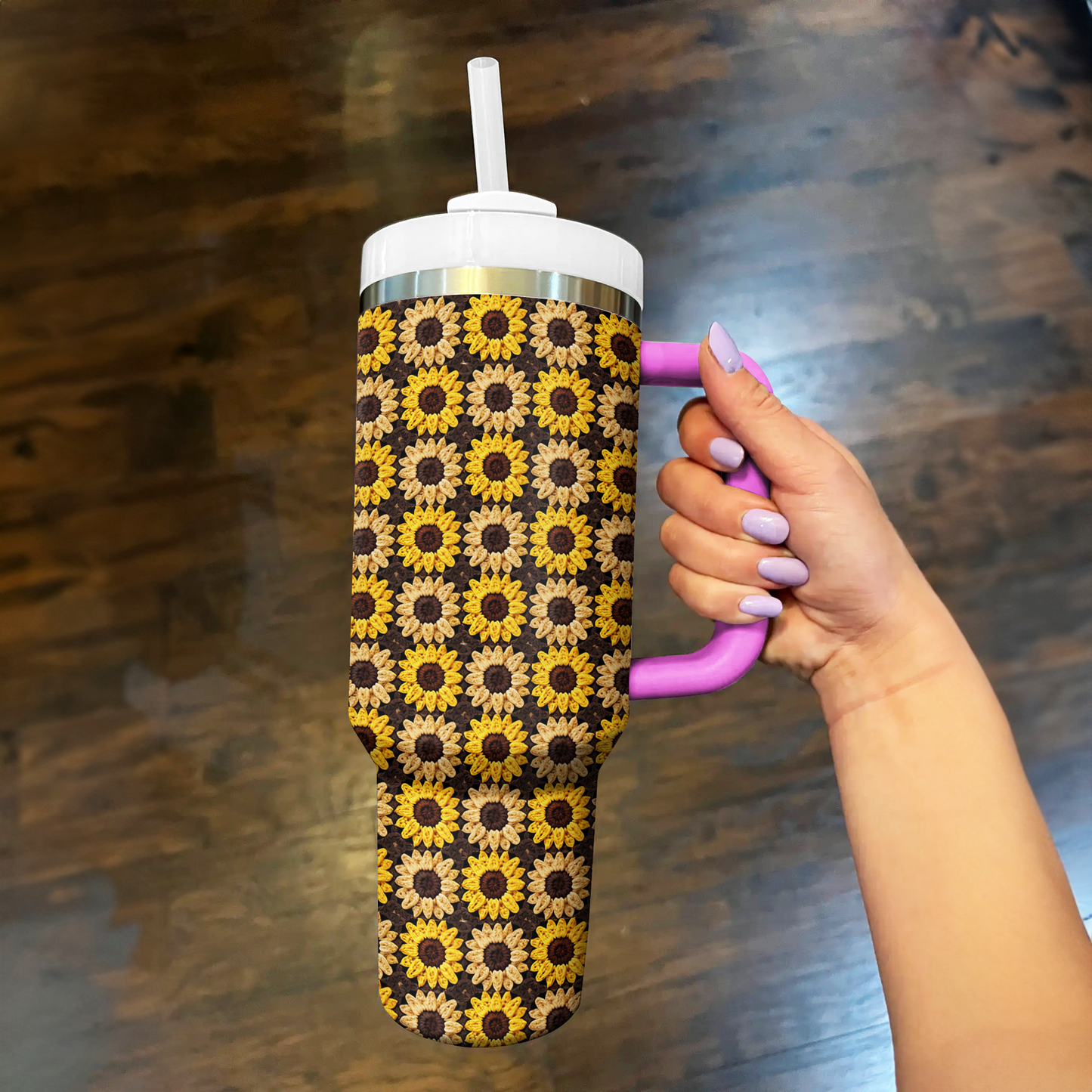 Shineful Tumbler Sunflower Pattern Granny Squares