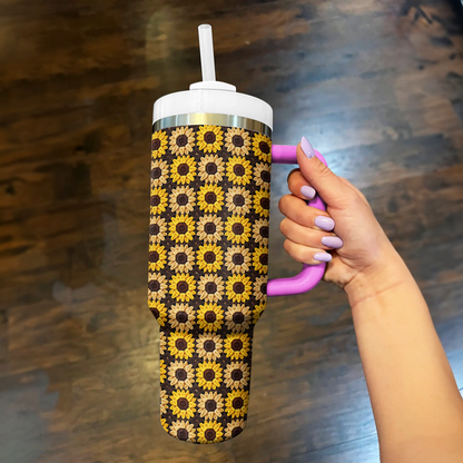 Shineful Tumbler Sunflower Pattern Granny Squares