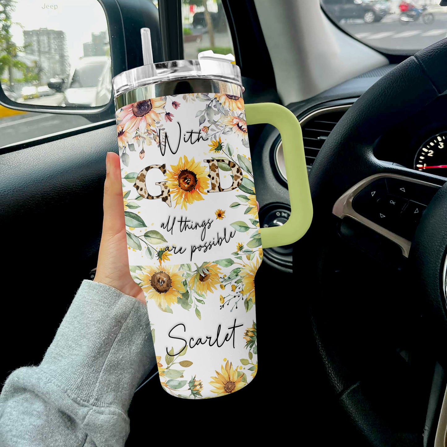 Shineful Tumbler Personalized Sunflower God