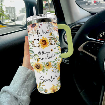 Shineful Tumbler Personalized Sunflower God