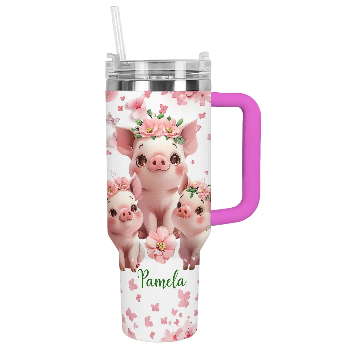 Shineful Tumbler Floral Piglet Pal