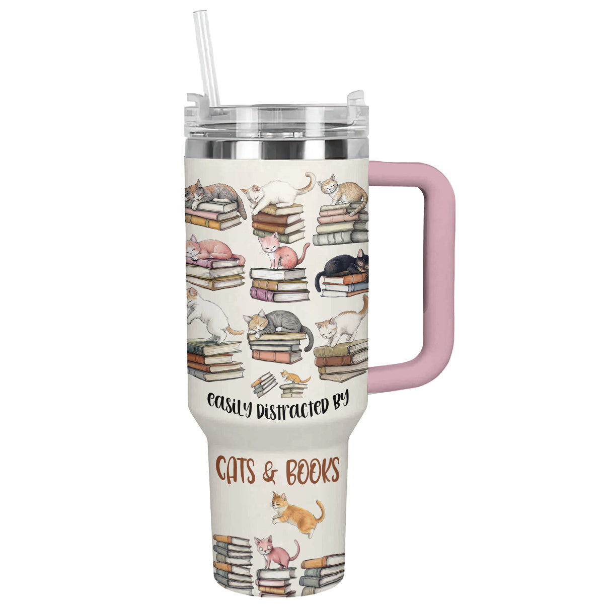 Shineful Tumbler Lovely Cats and Books
