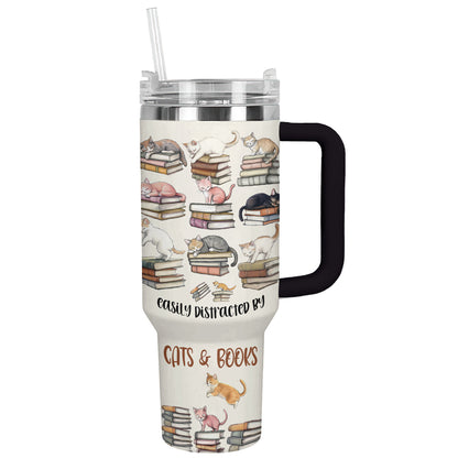 Shineful Tumbler Lovely Cats and Books