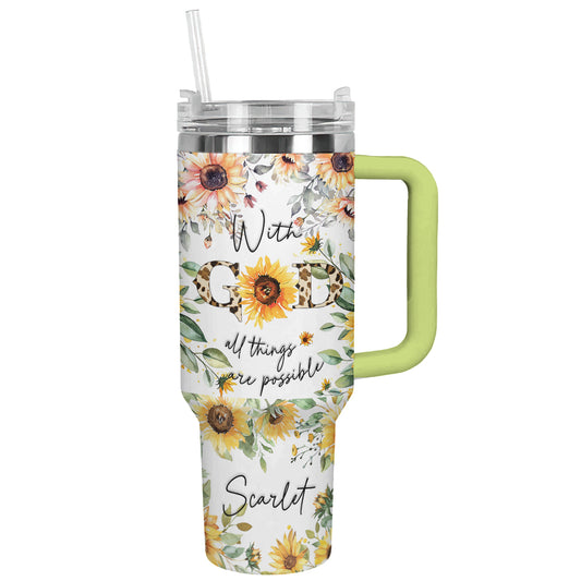 Shineful Tumbler Personalized Sunflower God