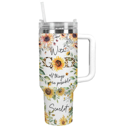 Shineful Tumbler Personalized Sunflower God