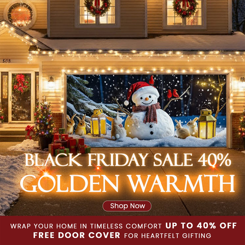 Shineful Garage Door Banner Decoration Winter Night