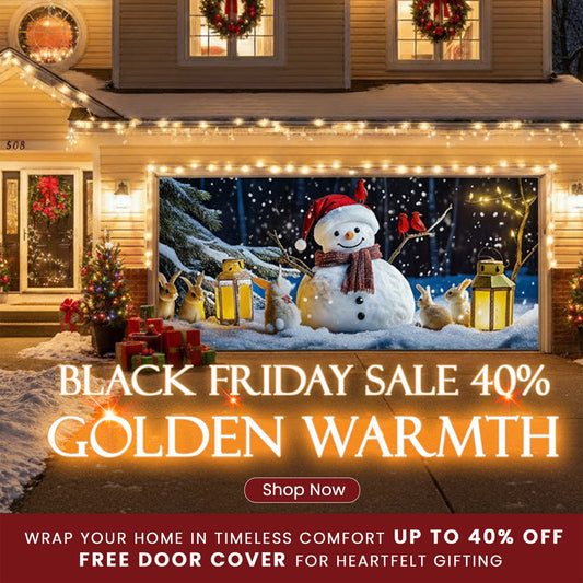 Shineful Garage Door Banner Decoration Winter Night