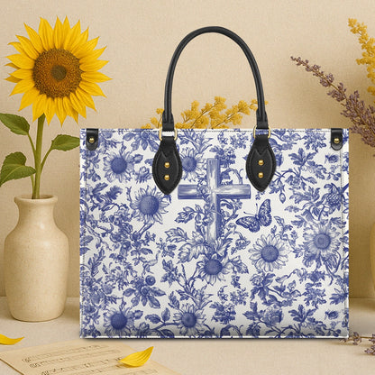 Shineful Leather Bag Sunflower & Cross Blessing