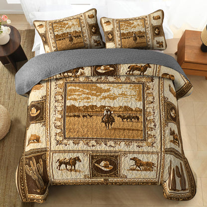 Shineful All Season Quilt 3-Piece Set Wild West V1