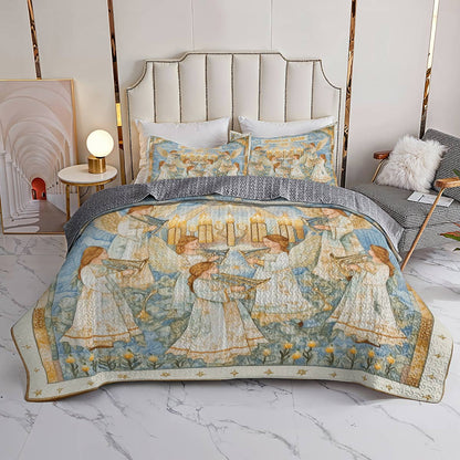 Shineful All Season Quilt 3-Piece Set - Peace On Earth Angel Choir