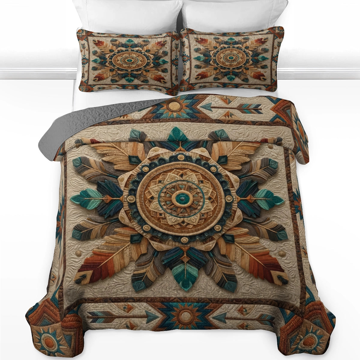 Shineful All Season Quilt 3-Piece Set Sacred Mandala