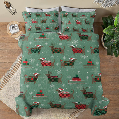 Shineful All Season Quilt 3-Piece Set Merry Dachsmas