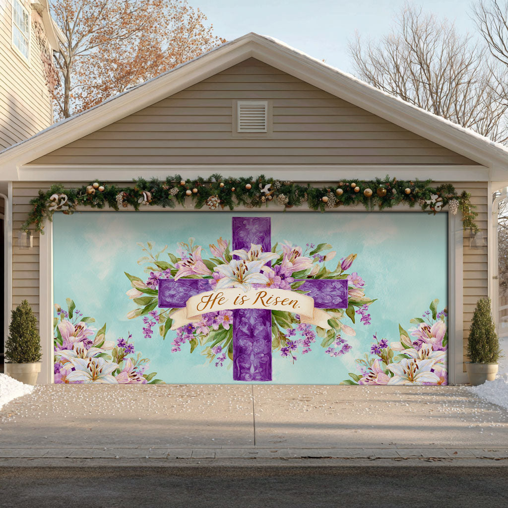Shineful Garage Door Banner Decoration Catholic Resurrection