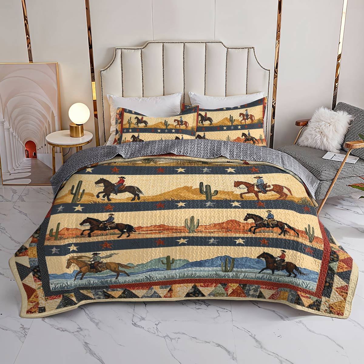 Shineful All Season Quilt 3-Piece Set - Cowboy's Journey