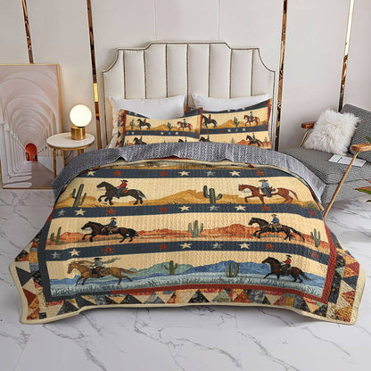 Shineful All Season Quilt 3-Piece Set - Cowboy's Journey