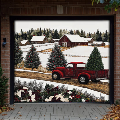 Shineful Garage Door Banner Decoration - Christmas Truck