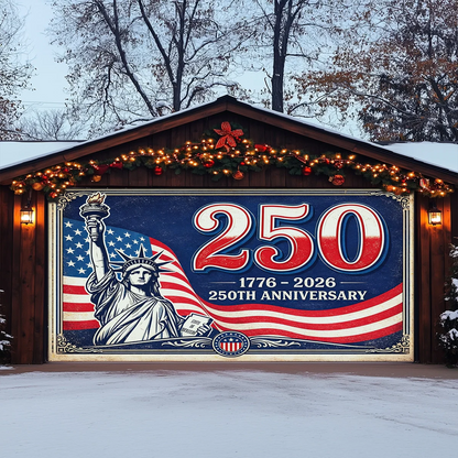 Shineful Garage Door Banner Decoration 250 Years of American Liberty
