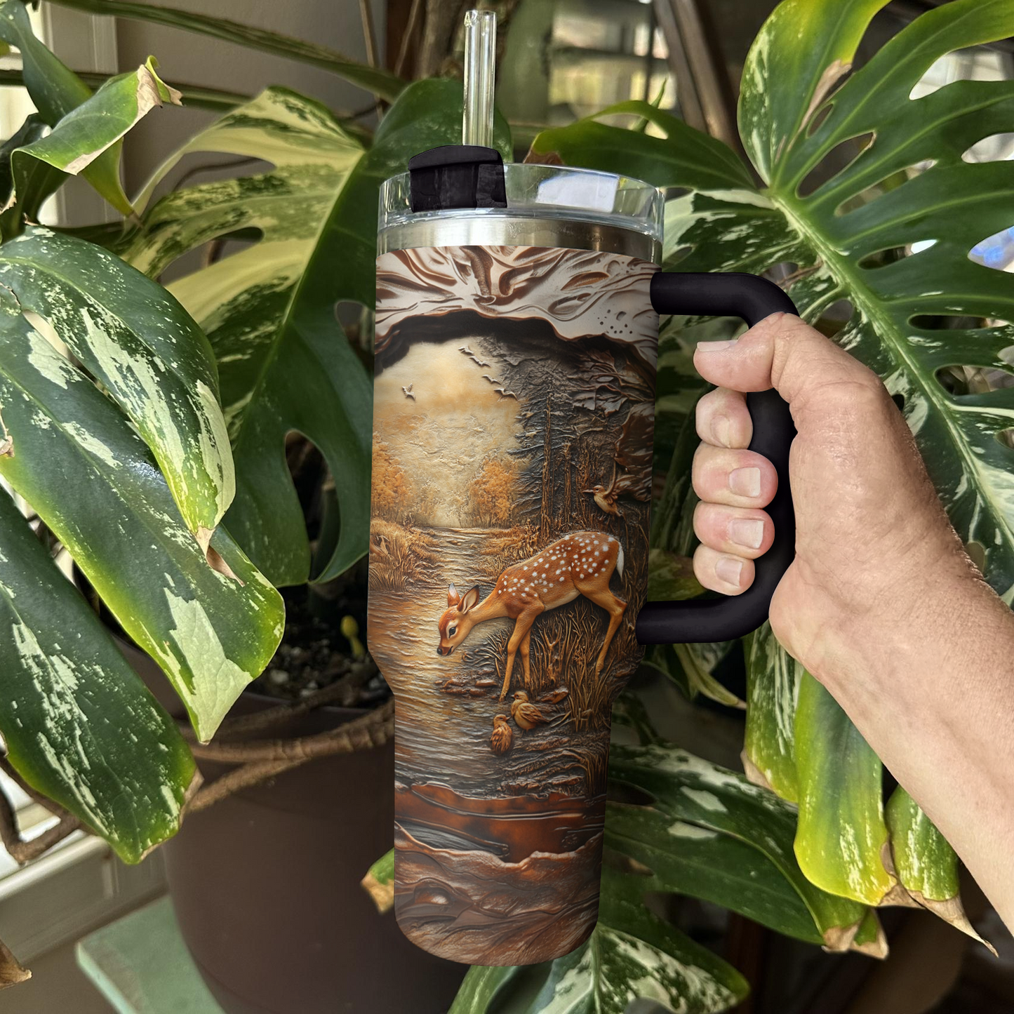 Shineful Tumbler Majestic Deer Wood