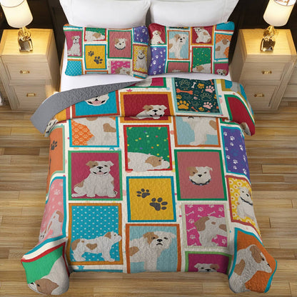 Shineful All Season Quilt 3-Piece Set Pitbull Fun