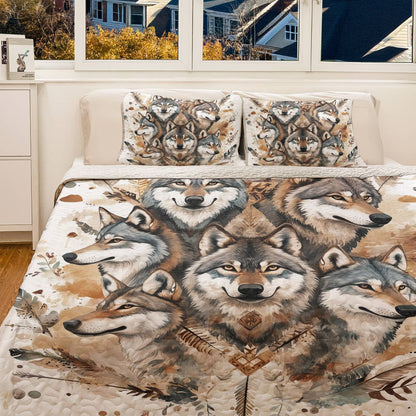 Shineful All Season Quilt 3-Piece Set - The Call Of The Wolf Pack