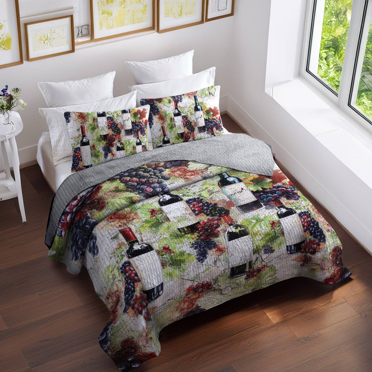 Shineful All Season Quilt 3-Piece Set Wine Bliss