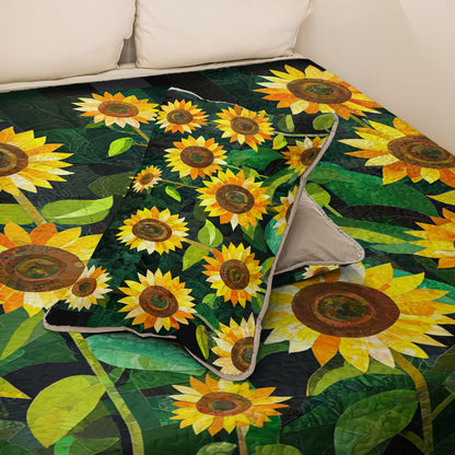 Shineful All Season Quilt 3-Piece Set Sunflower Field