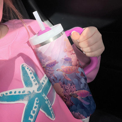 Shineful Tumbler Sea Turtles Coral Drift