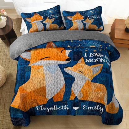 Shineful All Season Quilt 3-Piece Set Personalized I Love You To The Moon And Back