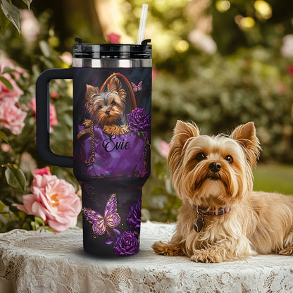 Shineful Personalized Tumbler Elegant Yorkie