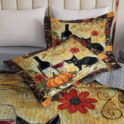 Shineful All Season Quilt 3-Piece Set Gentle Wine In Fall