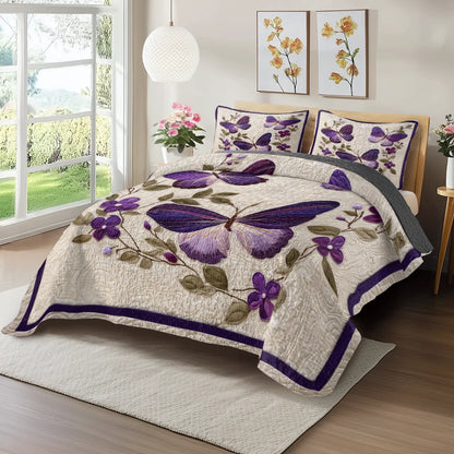 Shineful Quilt 3-Piece Set Dance of the Violet Wings