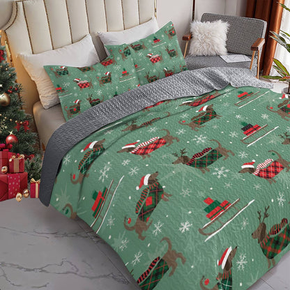 Shineful All Season Quilt 3-Piece Set Merry Dachsmas