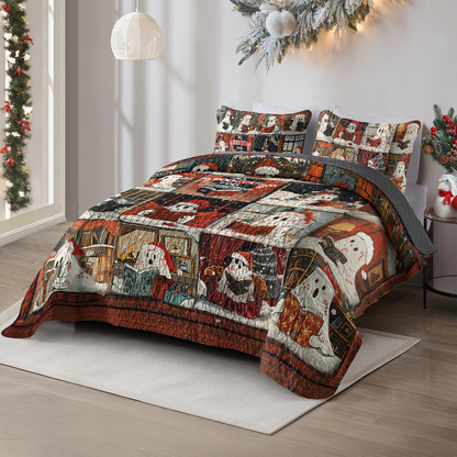 Shineful All Season Quilt 3-Piece Set Christmas Bookish Candy Boo
