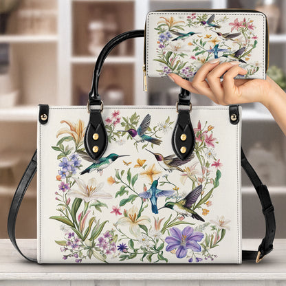 Shineful Leather Bag Hummingbird Winged Bloom