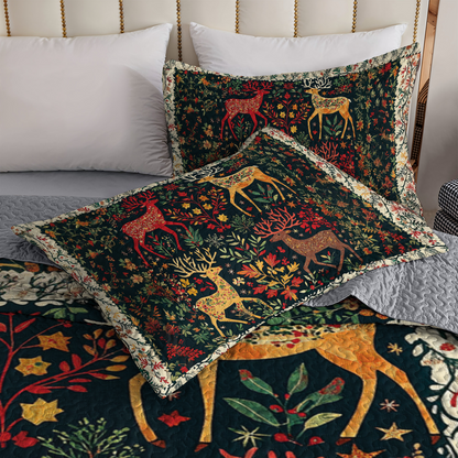 Shineful All Season Quilt 3-Piece Set - Rustic Reverie Reindeer