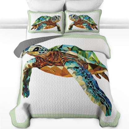 Shineful All Season Quilt 3-Piece Set Turtle Mosaic