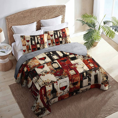 Shineful All Season Quilt 3-Piece Set Ethereal Wine