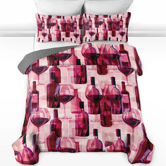 Shineful All Season Quilt 3-Piece Set Wine Lovers’ Dream