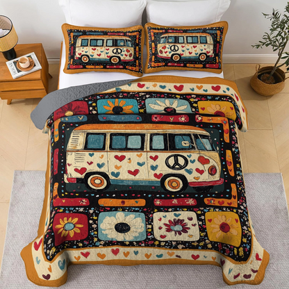Shineful All Season Quilt 3-Piece Set - Peaceful Journey Hippie