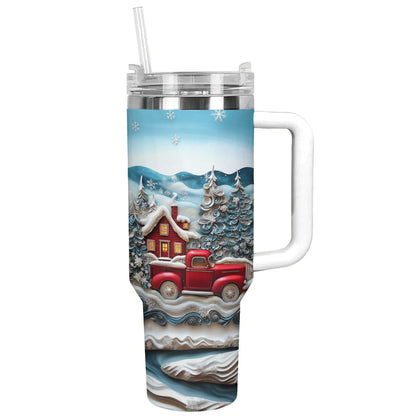 Shineful Glossy Tumbler Snowy Cabin