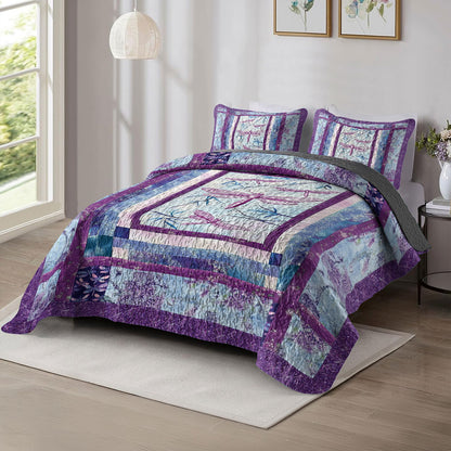 Shineful All Season Quilt 3-Piece Set Dragonfly Gorgeous