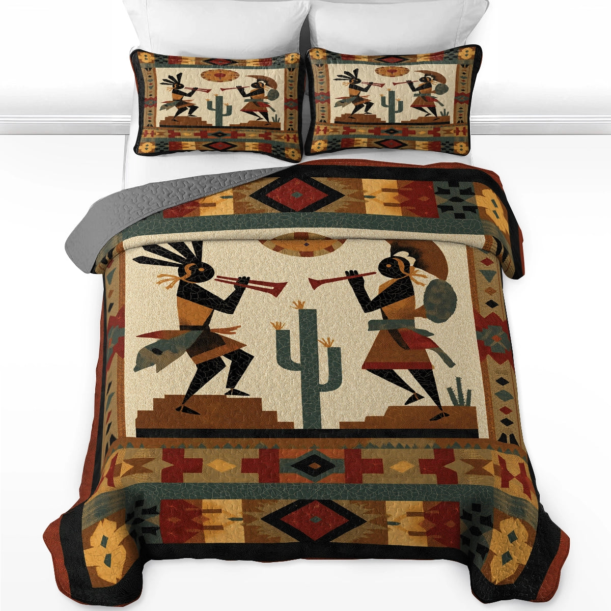 Shineful All Season Quilt 3-Piece Set Ancestral Steps