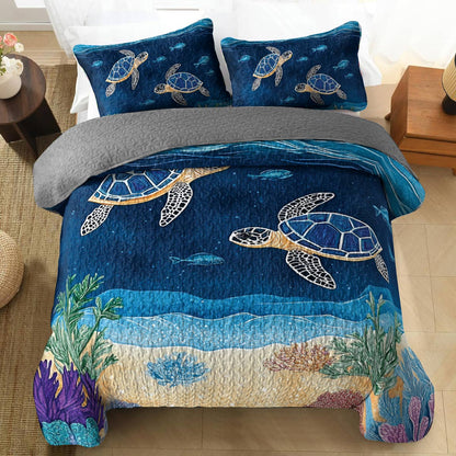 Shineful All Season Quilt 3-Piece Set Beach Bliss