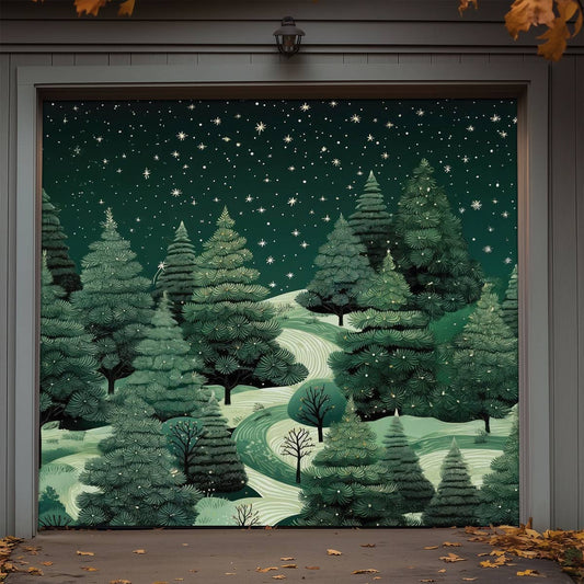 Shineful Garage Door Banner Decoration Serene Winter