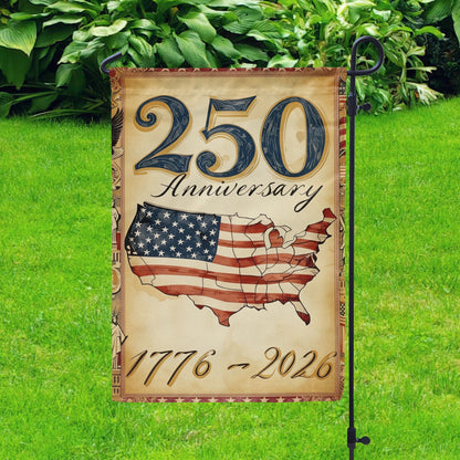 Shineful Gargen Flag 12" x 18" - 250 Years of American Heritage