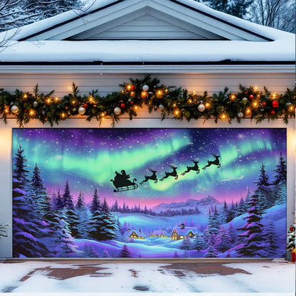 Shineful Garage Door Banner Decoration Aurora's Holiday Journey