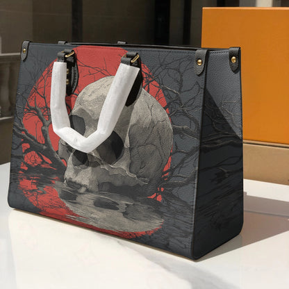Shineful Leather Bag Red Eclipse Skull