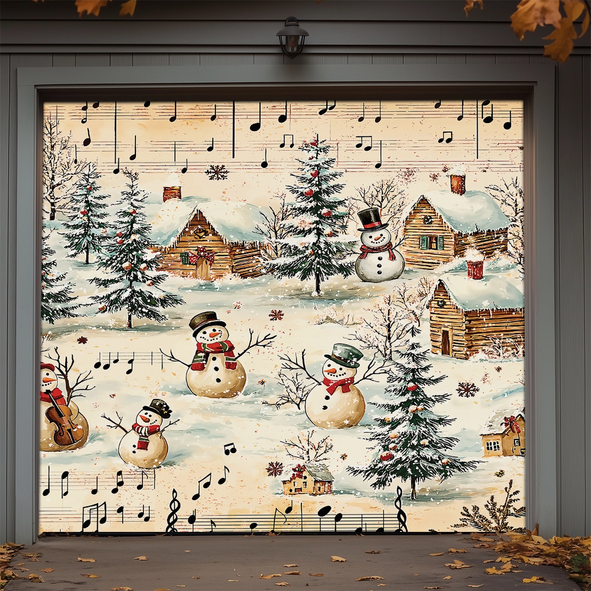 Shineful Garage Door Banner Decoration - Snow Melody