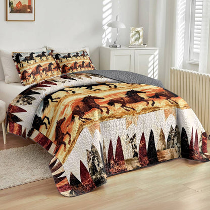 Shineful All Season Quilt 3-Piece Set Galloping Grace