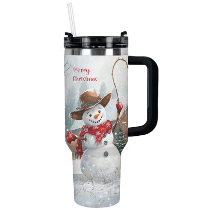 Shineful Tumbler Joyful Cowboy Snowman